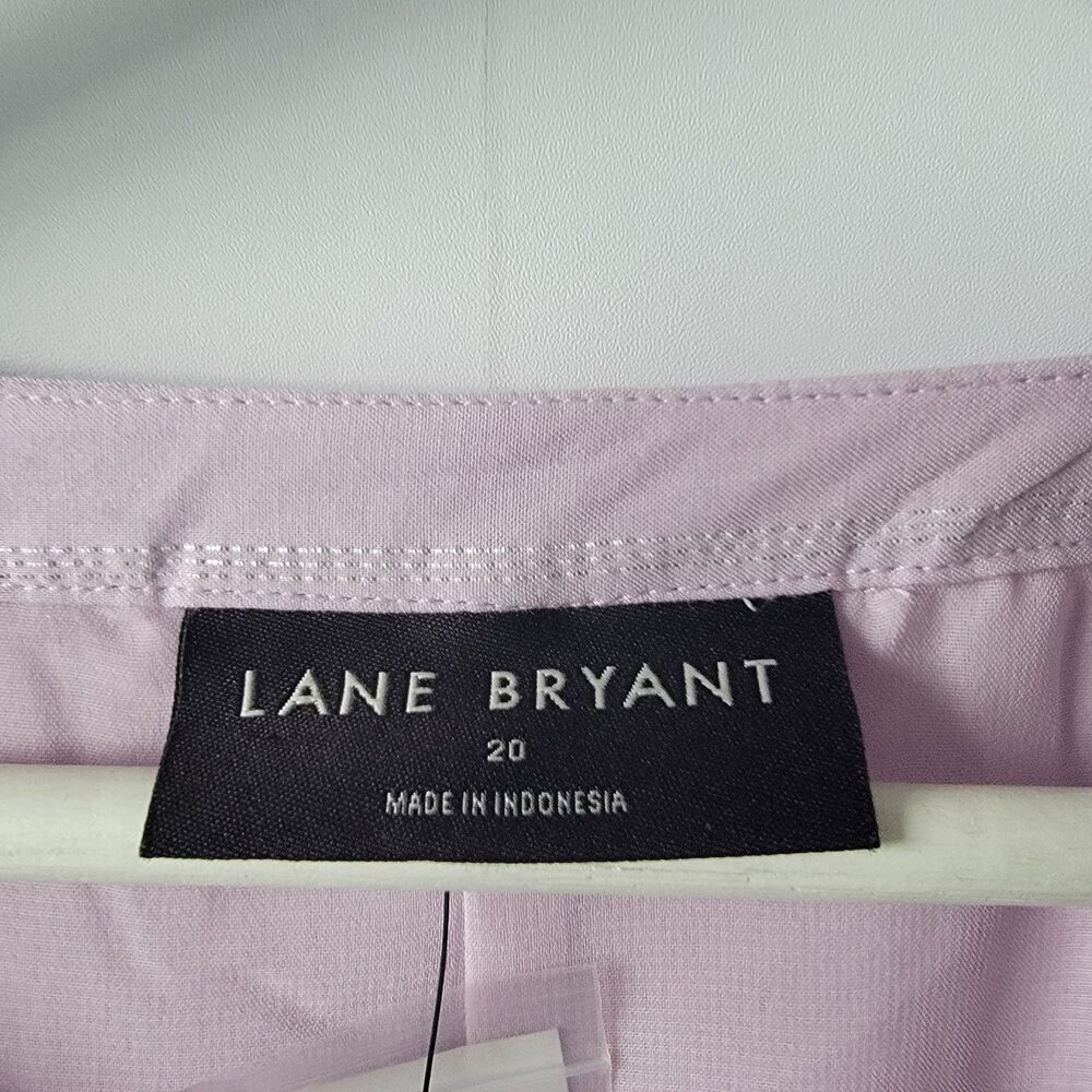 Lane Bryant womens Top sz 20 Purple Metallic Silver Stripe Long Sleeve Keyhole - Picture 7 of 8
